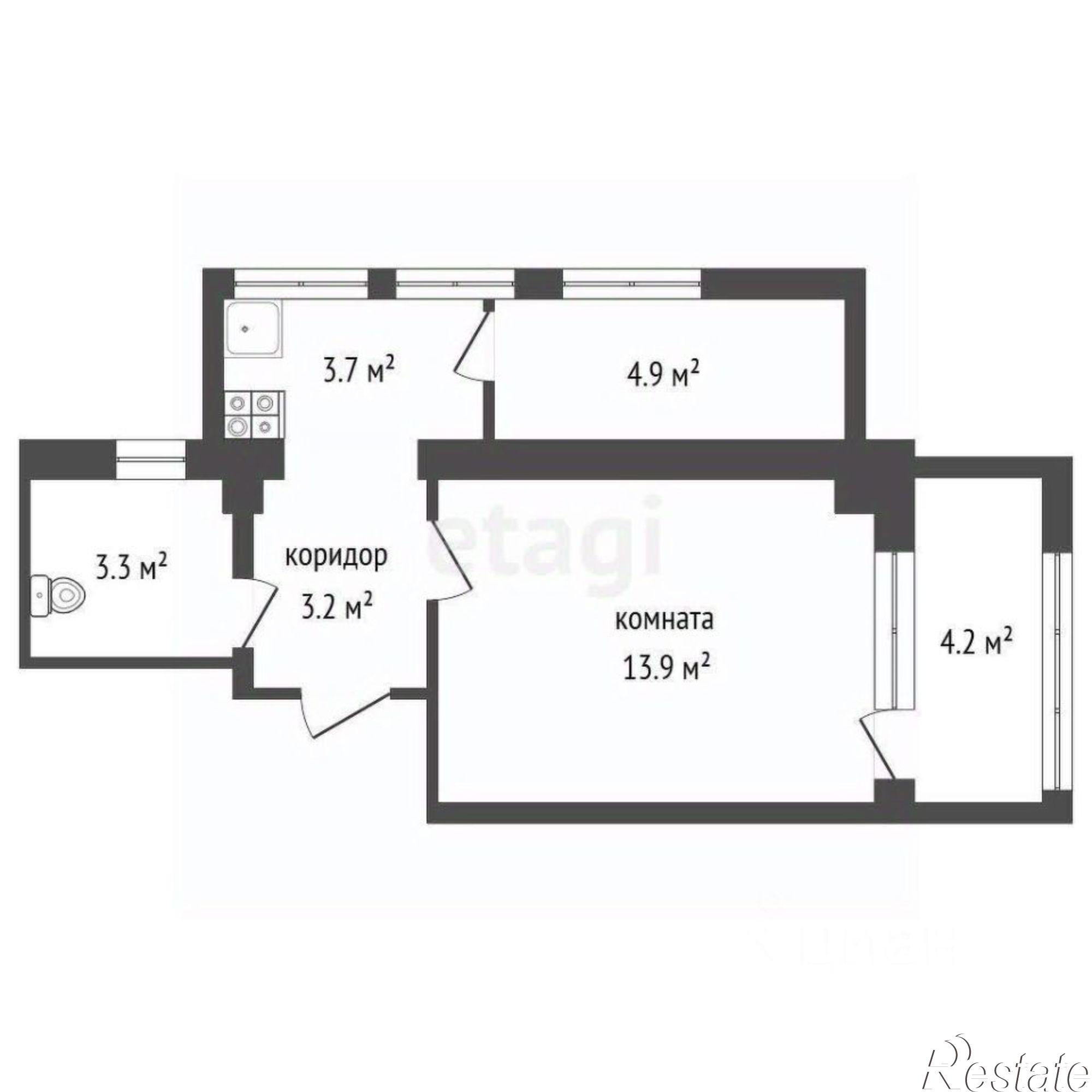 Купить квартиру за 8 300 000 рублей на Южнобережное шоссе, 32