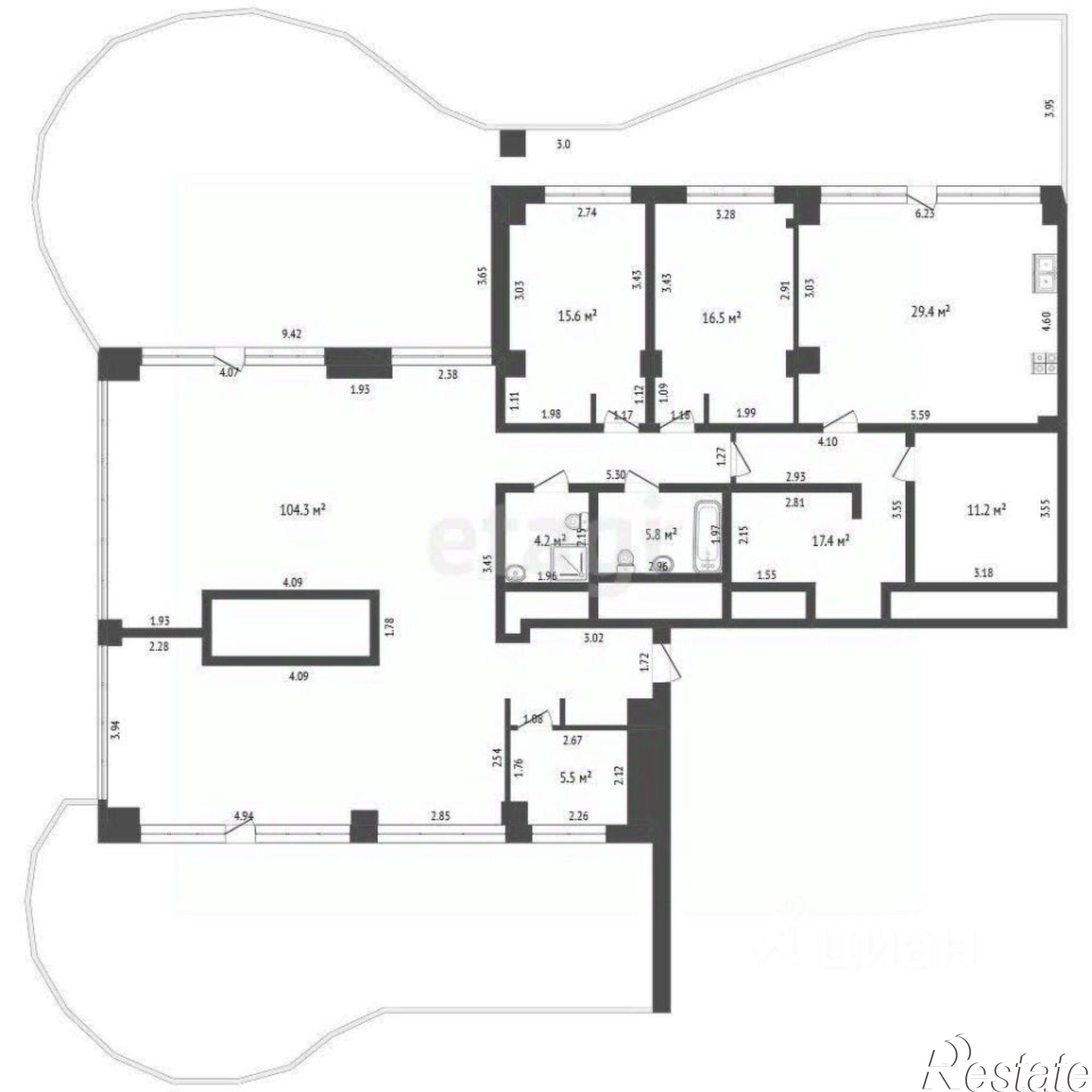 Купить квартиру за 175 000 000 рублей на Парковый проезд, 6