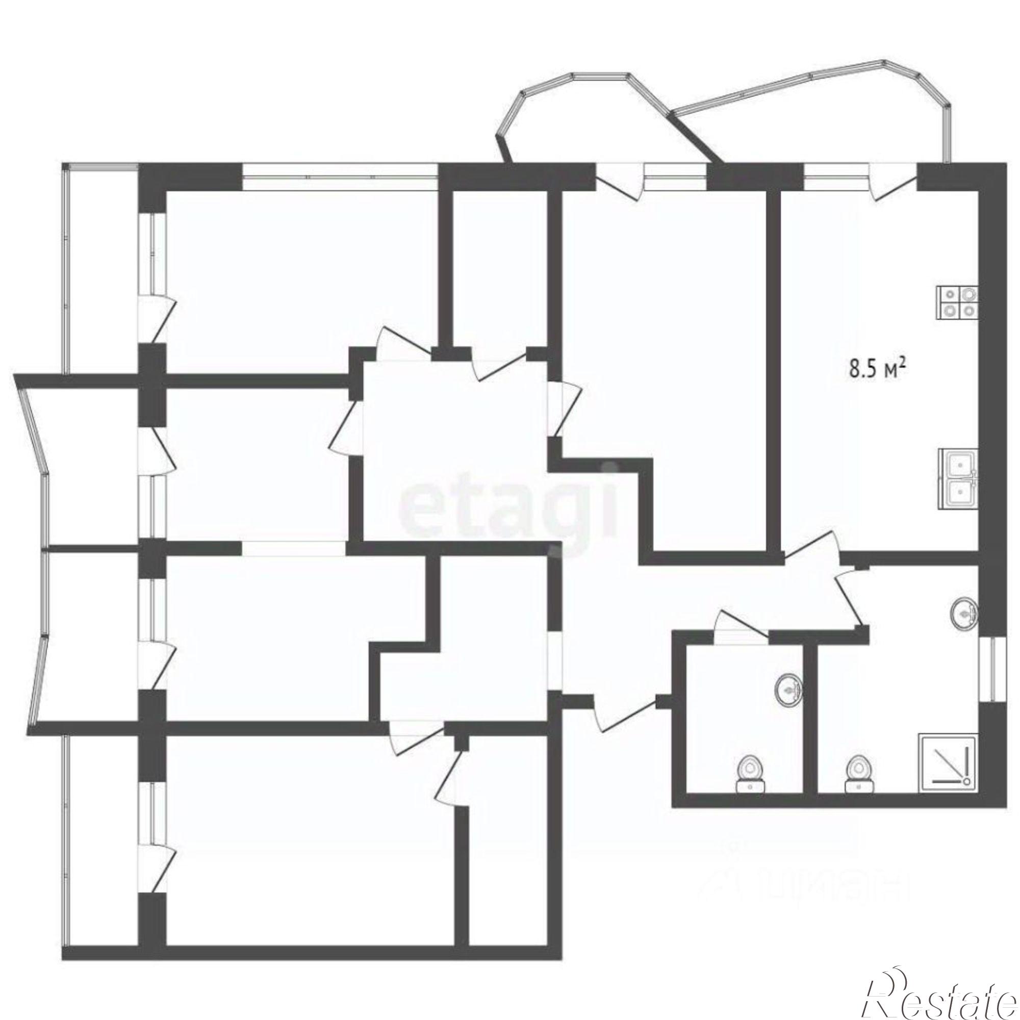 Купить квартиру за 70 000 000 рублей на Парковый проезд, 9
