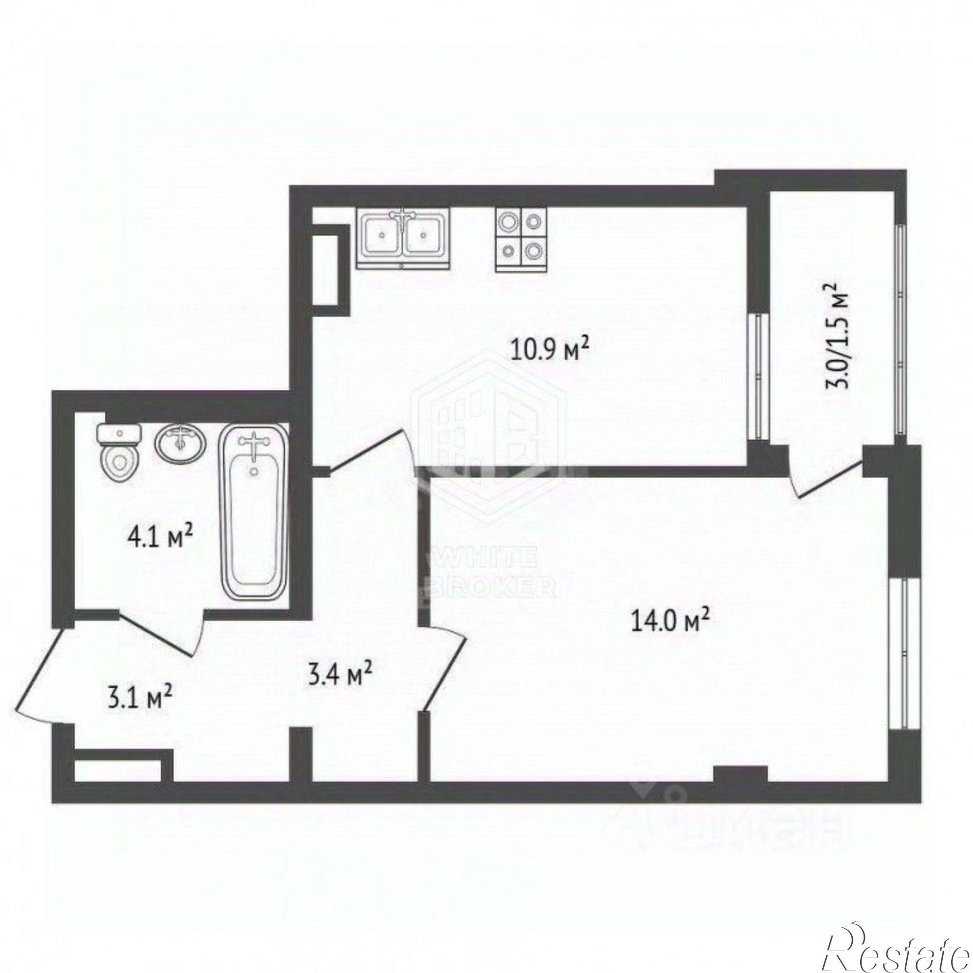 Купить квартиру за 14 200 000 рублей на Южнобережное шоссе, 2А к2
