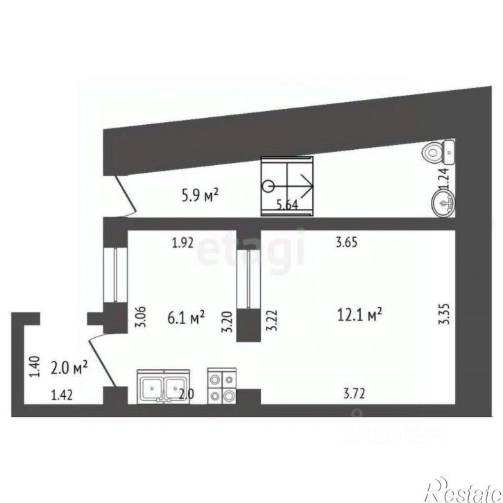 1-комн квартира ул Ленинградская, 3,  д. 3