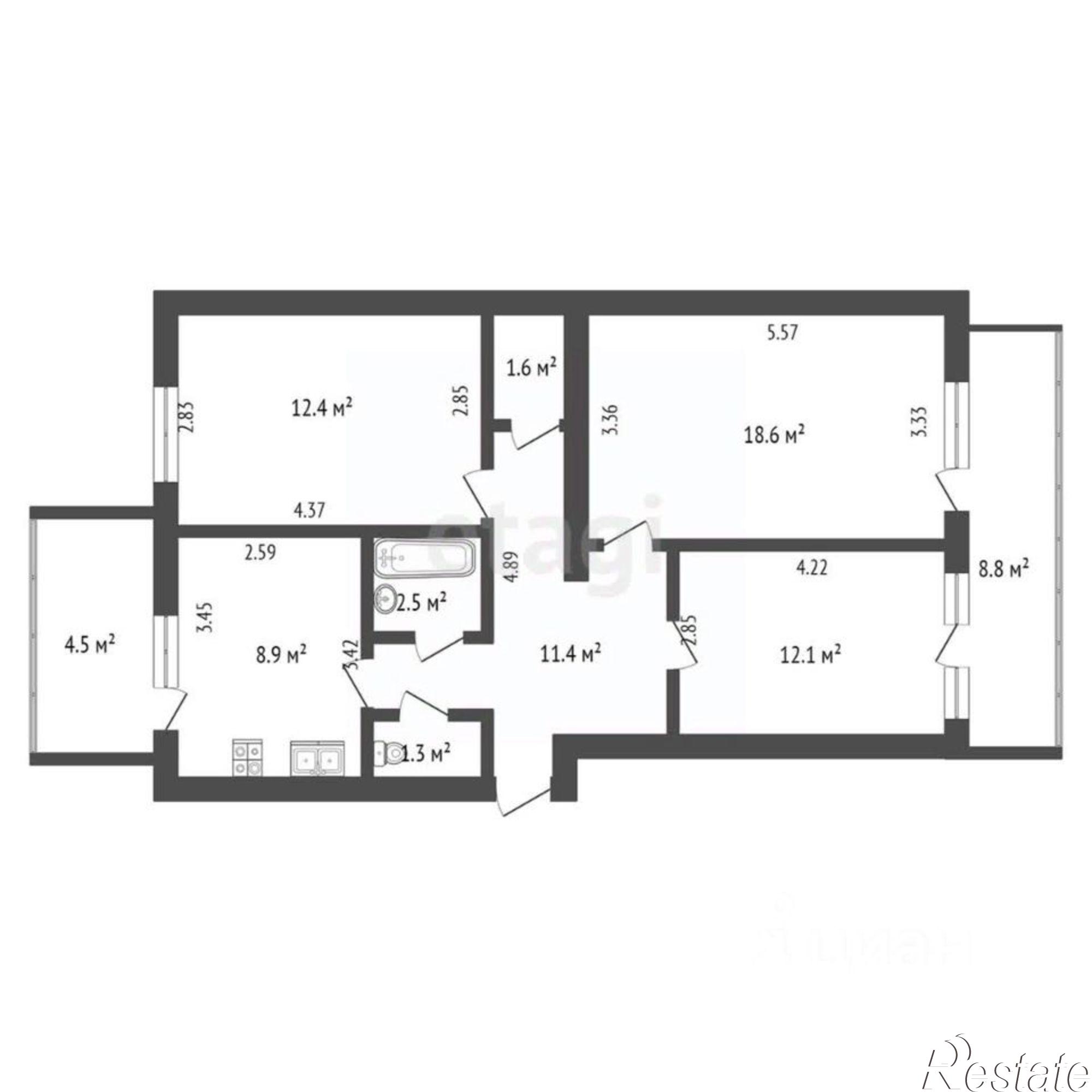 Купить квартиру за 14 500 000 рублей на улица Сеченова, 25А