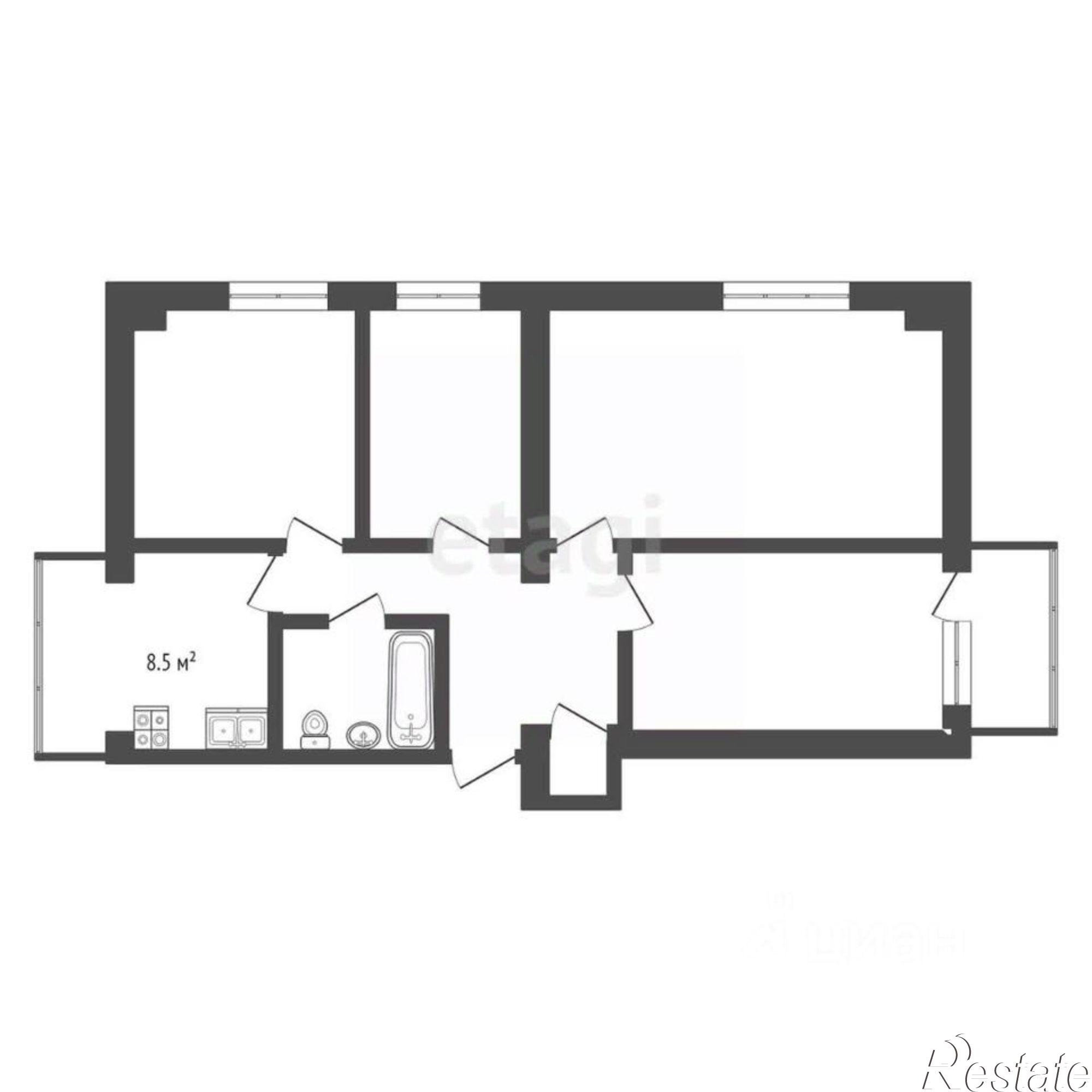 Купить квартиру за 15 450 000 рублей на ул Маратовская, 57