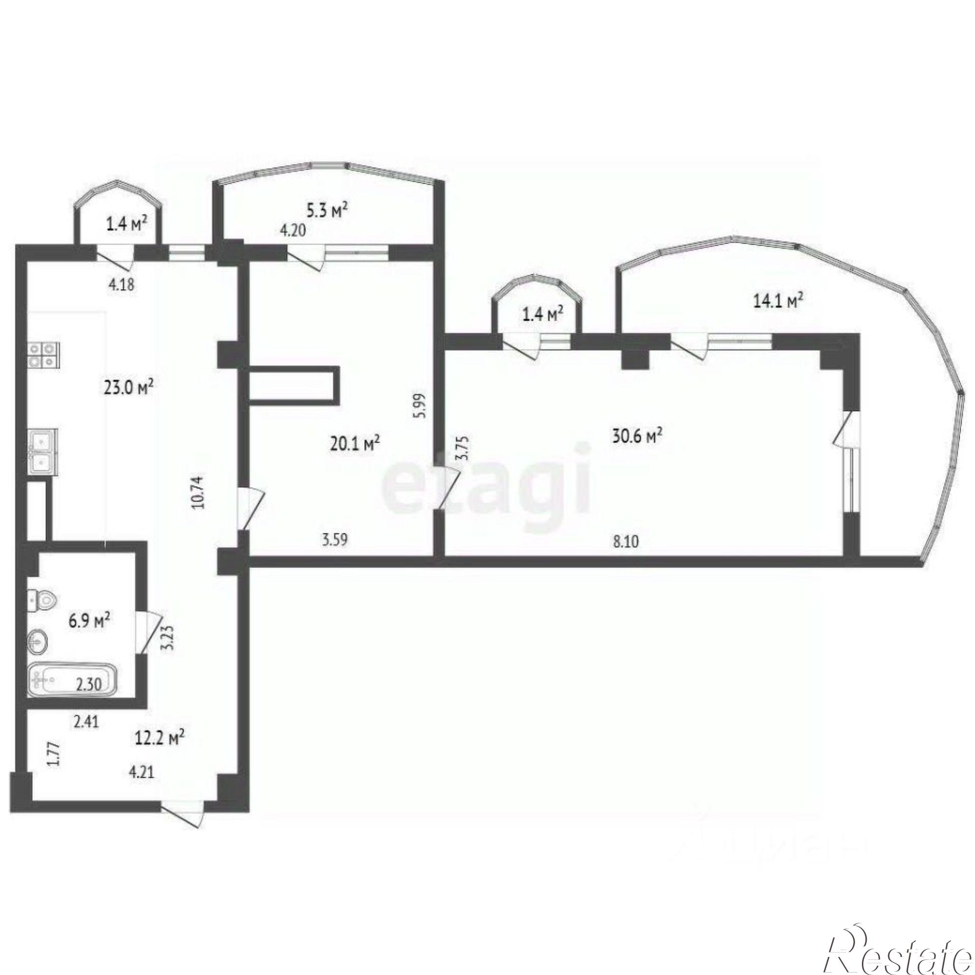Купить квартиру за 19 200 000 рублей на улица Кривошты, 11А