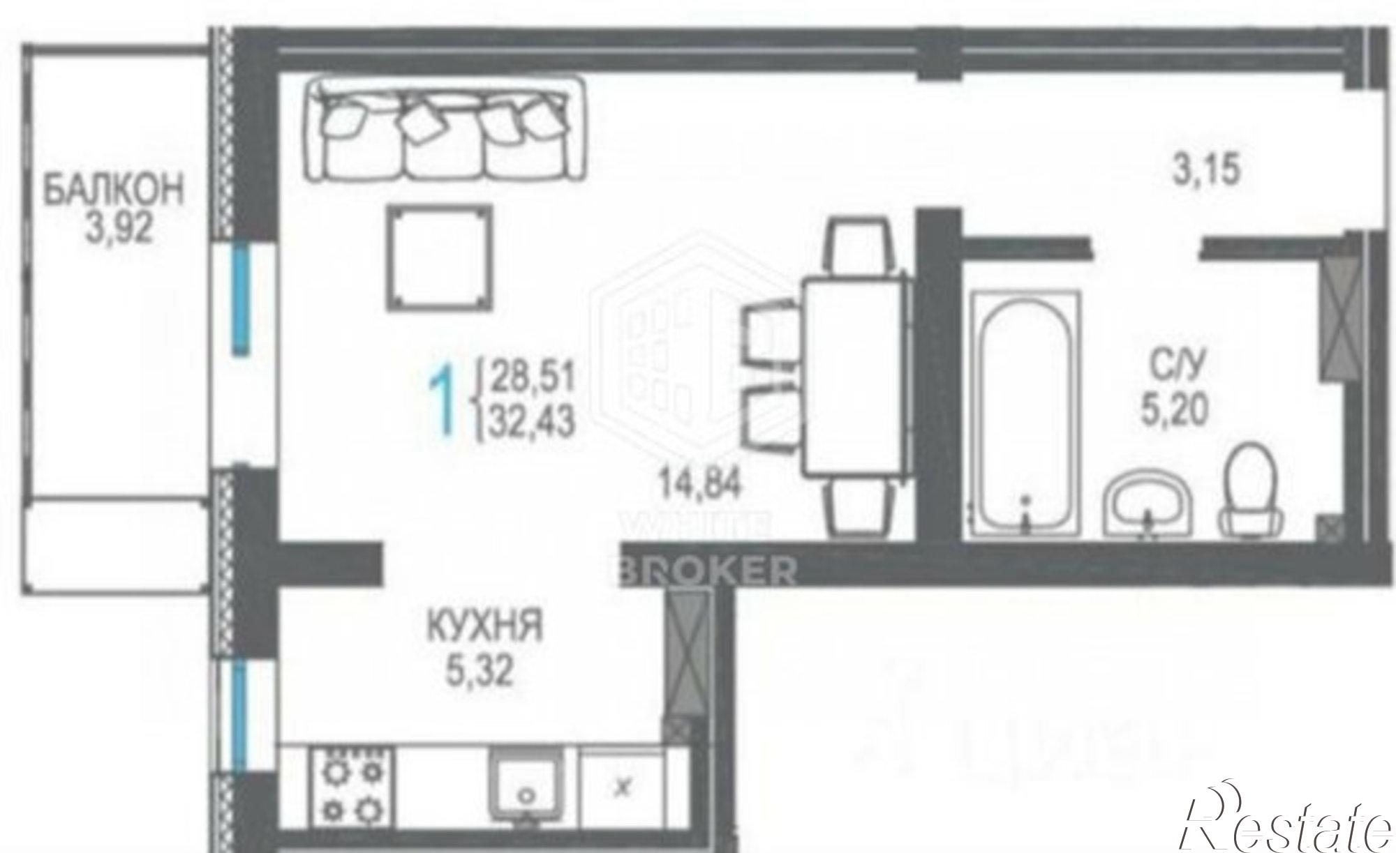 Купить квартиру за 8 700 000 рублей на Бакунинский проезд, 13