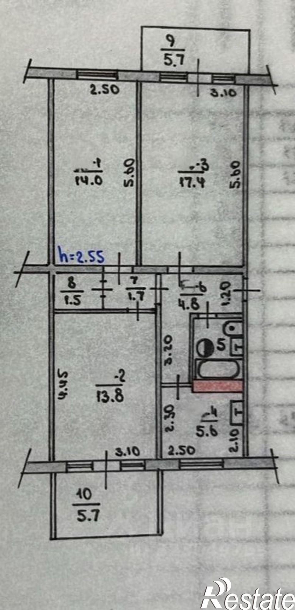 Купить квартиру за 12 390 000 рублей на Московская улица, 49