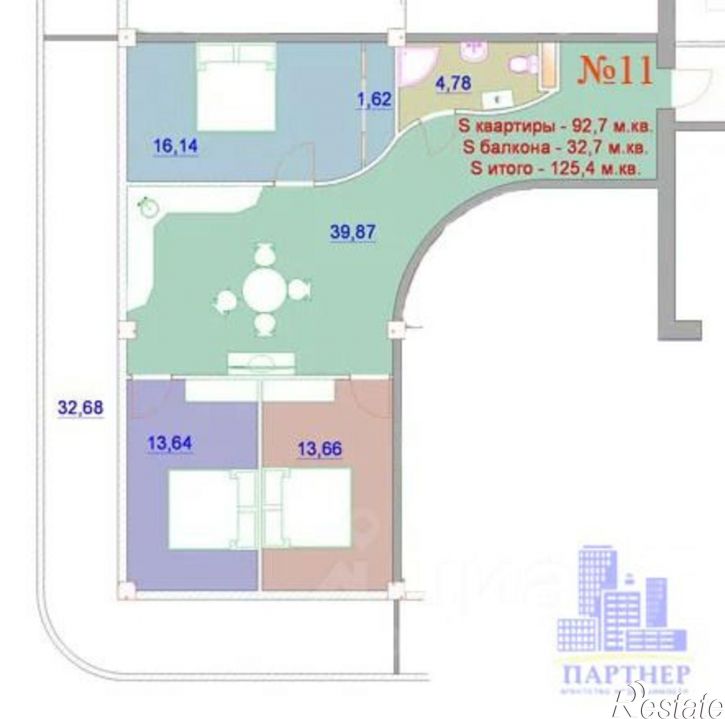 3-комн квартира ул Радужная, 2,  д. 2