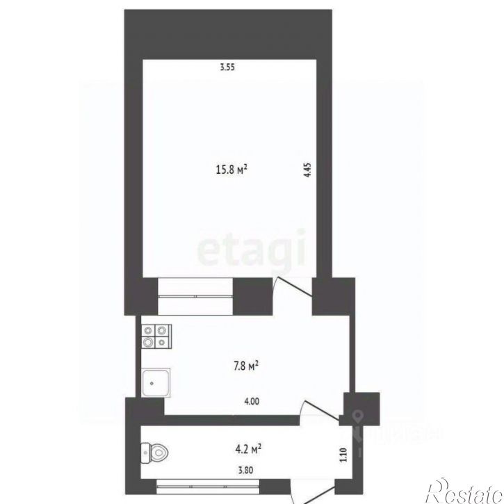 1-комн квартира улица Кирова, 92,  д. 92