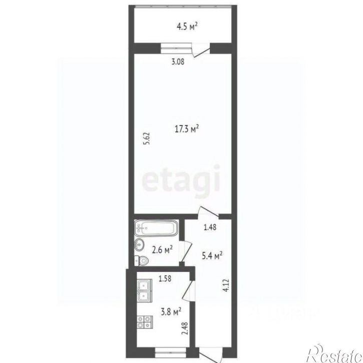 1-комн квартира улица Халтурина, 19 к4,  д. 19 к4