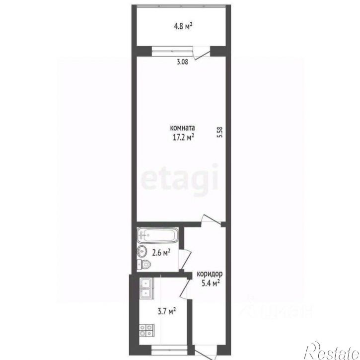 1-комн квартира ул Кривошты, 10,  д. 10