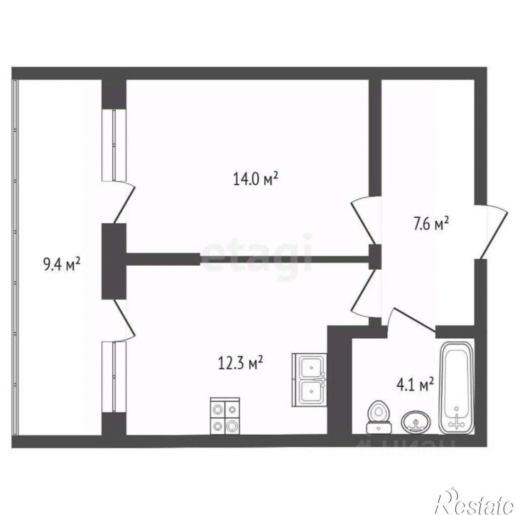 2-комн квартира городской округ Ялта
