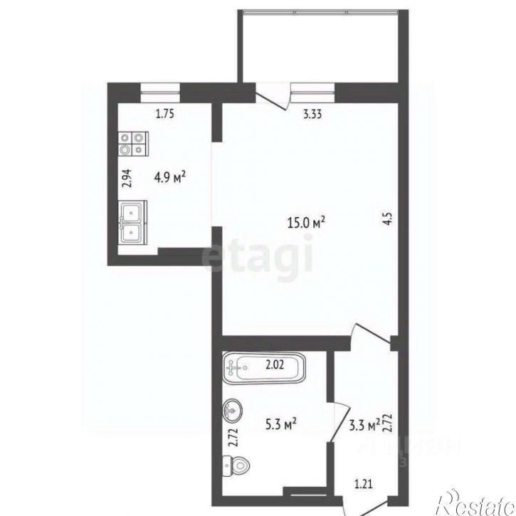 1-комн квартира Бакунинский проезд, 11,  д. 11