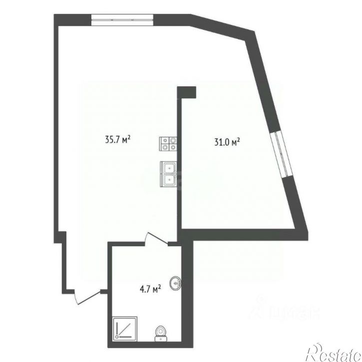 1-комн квартира ул Киевская, 44,  д. 44