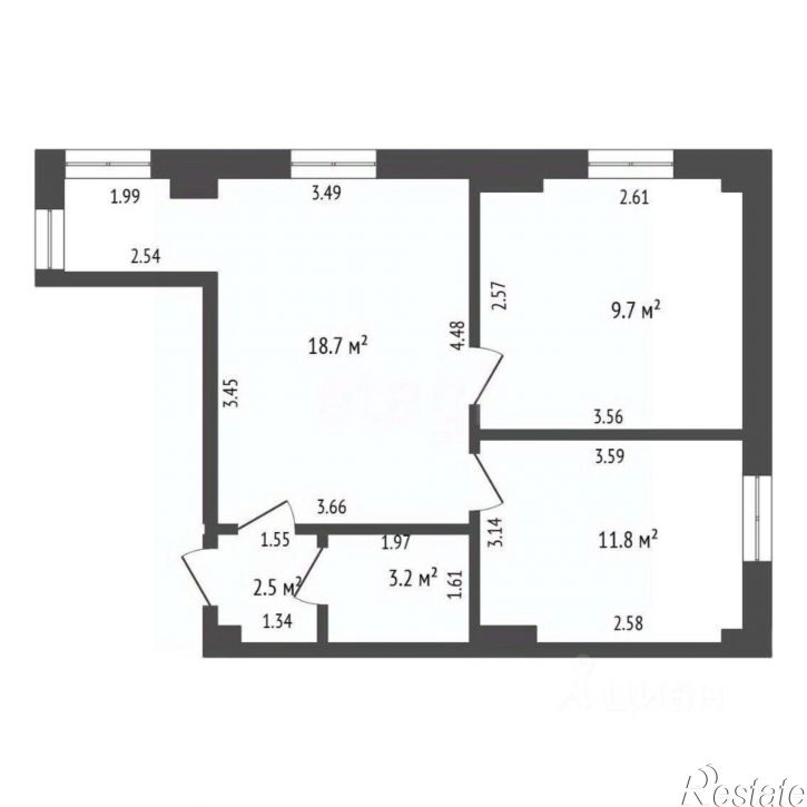 2-комн квартира улица Достоевского, 18Е,  д. 18Е