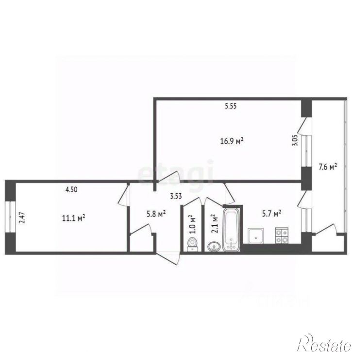 2-комн квартира ул Ганского Алексея, 59,  д. 59