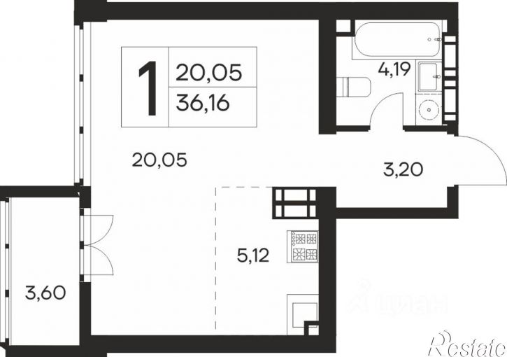 1-комн квартира в новом доме улица Кирова, 155А к2,  д. 155А к2