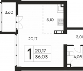 1-комн, 37 кв м, этаж 15/19 ул Кирова, 138