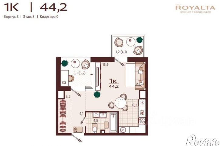 1-комн квартира ул Спендиарова, 1,  д. 1