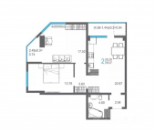 2-комн, 64 кв м, этаж 13/17 улица Кирова, 155А к1