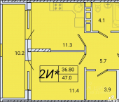 1-комн, 46 кв м, этаж 4/8 Ялта городской округ