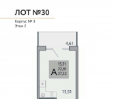 1-комн, 27 кв м, этаж 2/3 городской округ Ялта