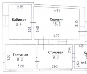 3-комн, 59.6кв м, этаж 2/2 Партизанская ул., 7
