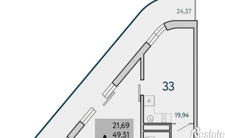 2-комн квартира в новом доме