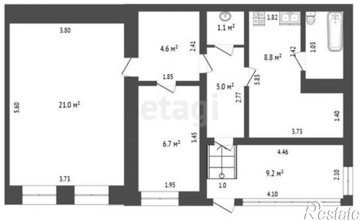 2-комн квартира ул Московская, 57,  д. 57
