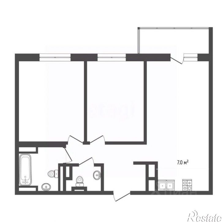 2-комн квартира улица Дзержинского, 3,  д. 3