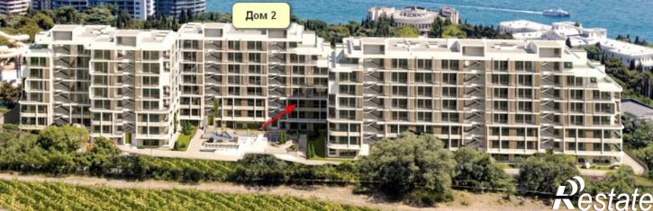 1-комн квартира в новом доме г Ялта, ул Коммунаров, зд 7а стр 2