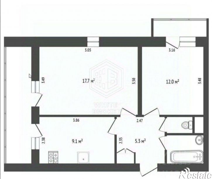 2-комн квартира улица Крупской, 19,  д. 19
