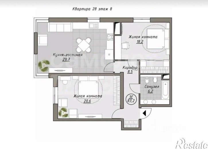 3-комн квартира ул Руданского, 49А,  д. 49А