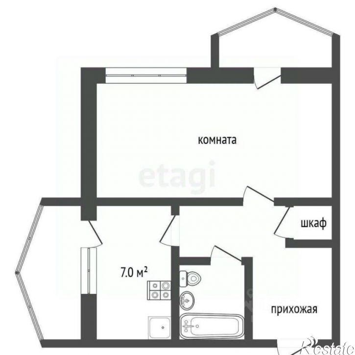 1-комн квартира улица Чкалова, 33,  д. 33