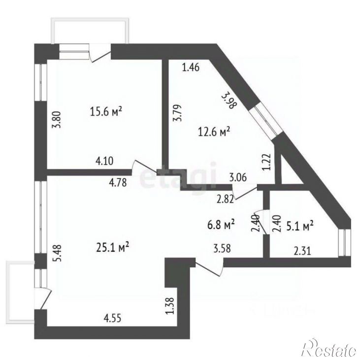 2-комн квартира ул Батурина, 36,  д. 36