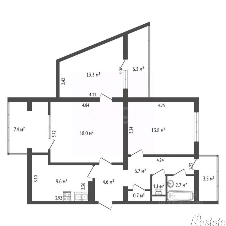 3-комн квартира ул Тимирязева, 29 1,  д. 29 1,  к. 1
