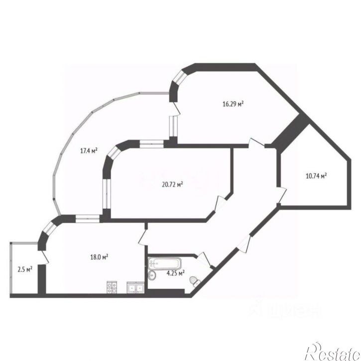 2-комн квартира Таврическая улица, 2,  д. 2