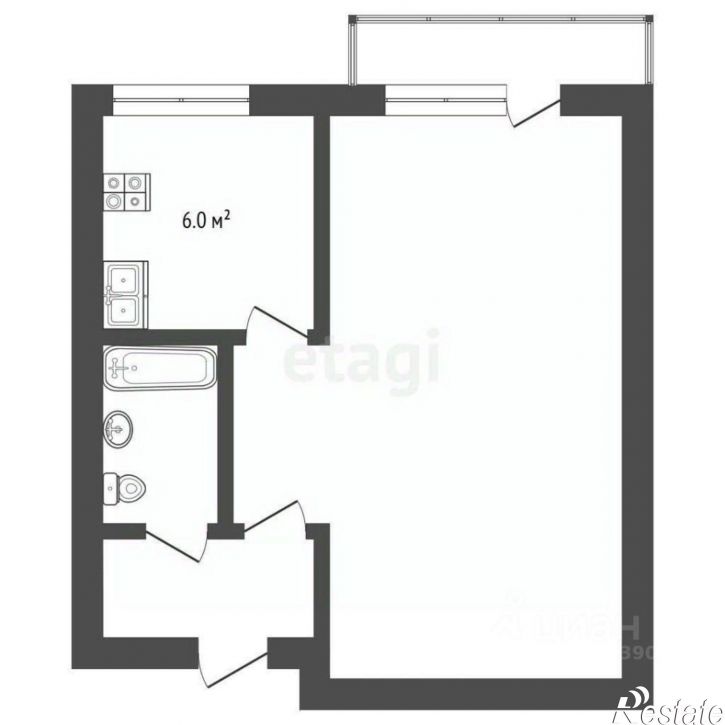 1-комн квартира ул Дзержинского, 21,  д. 21