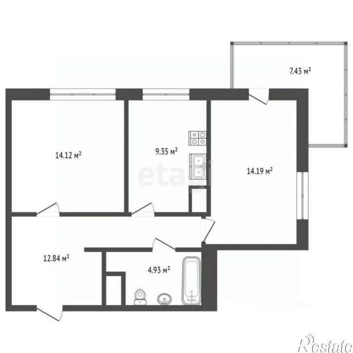 2-комн квартира Бакунинский пр-д, 11,  д. 11