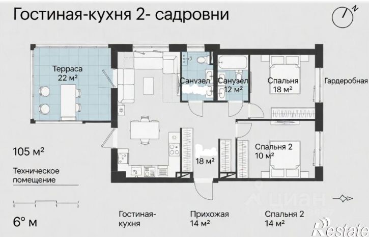 2-комн квартира улица Дражинского, 35А,  д. 35А