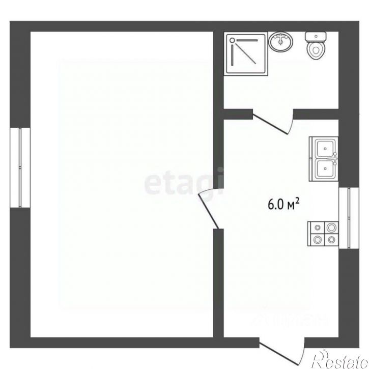 1-комн квартира ул Кирова, 102,  д. 102