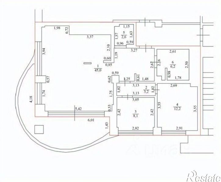 3-комн квартира Парковый пр-д, 6А,  д. 6А