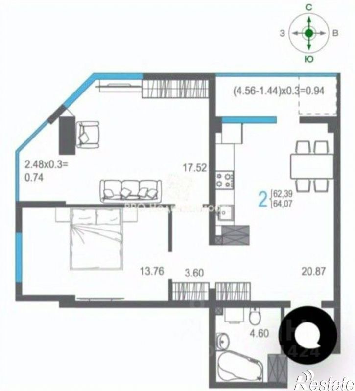 2-комн квартира улица Кирова, 155А к2,  д. 155А к2