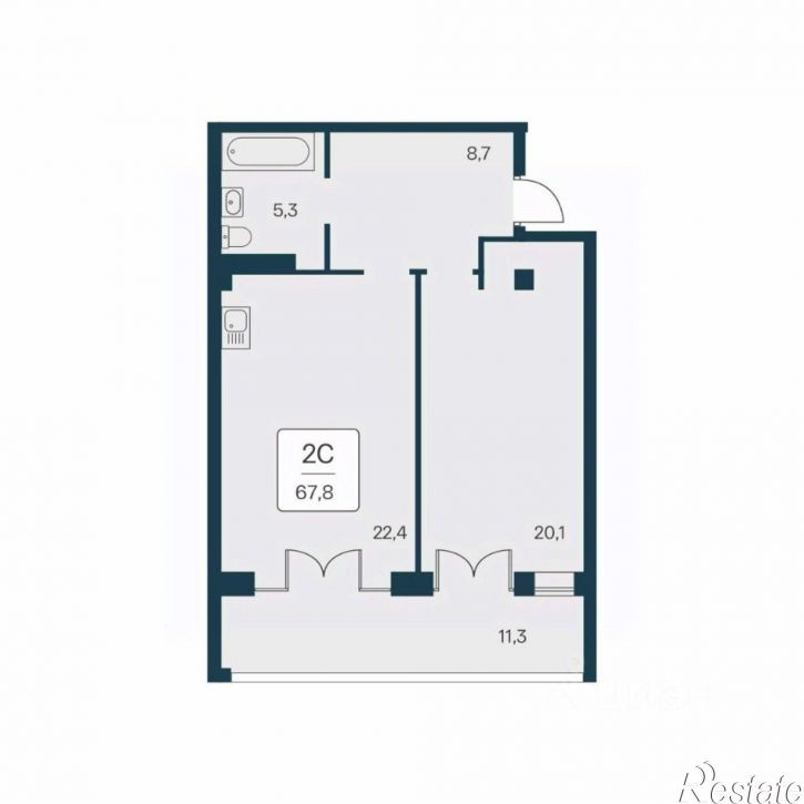 2-комн квартира в новом доме Севастопольское шоссе, 2А,  д. 2А