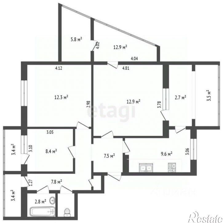 4-комн квартира ул Тимирязева, 27,  д. 27
