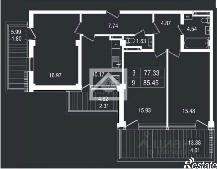 3-комн квартира ул Геологов, 7А,  д. 7А