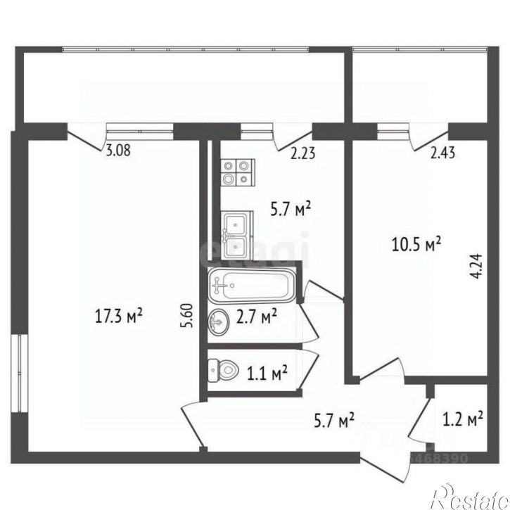 2-комн квартира ул Кривошты, 16,  д. 16