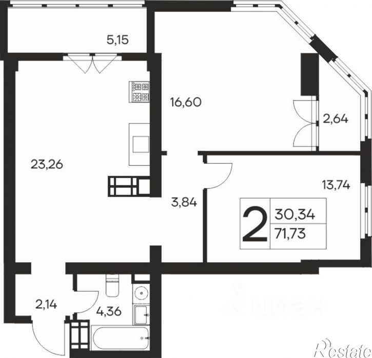 2-комн квартира в новом доме ул Кирова, 138,  д. 138