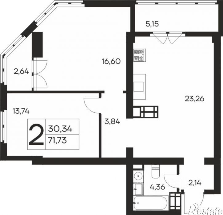 2-комн квартира в новом доме ул Кирова, 138,  д. 138