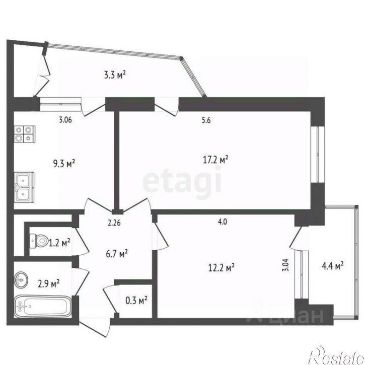 2-комн квартира ул Красных Партизан, 22,  д. 22