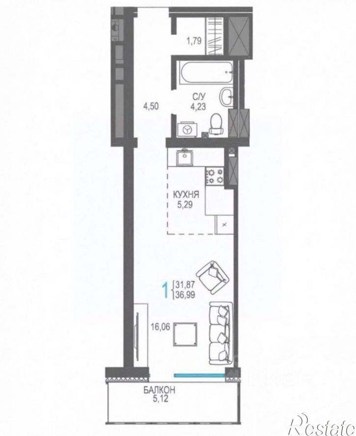 1-комн квартира Бакунинский пр-д, 11,  д. 11